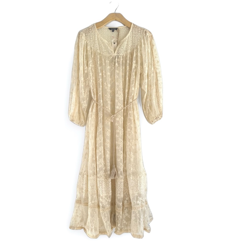 Anthropologie Lace Dress by Blue Tassel Cream antique inspired Boho Wedding